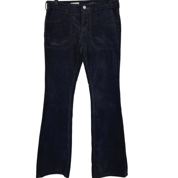 Anthropologie Denim - Pilcro Anthro Black Corduroy Flare Pants Women Size 27 High Rise Boho Wide Leg